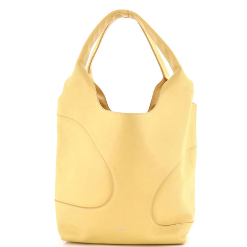 Debossed Cut-Out Hobo Bag Leather
