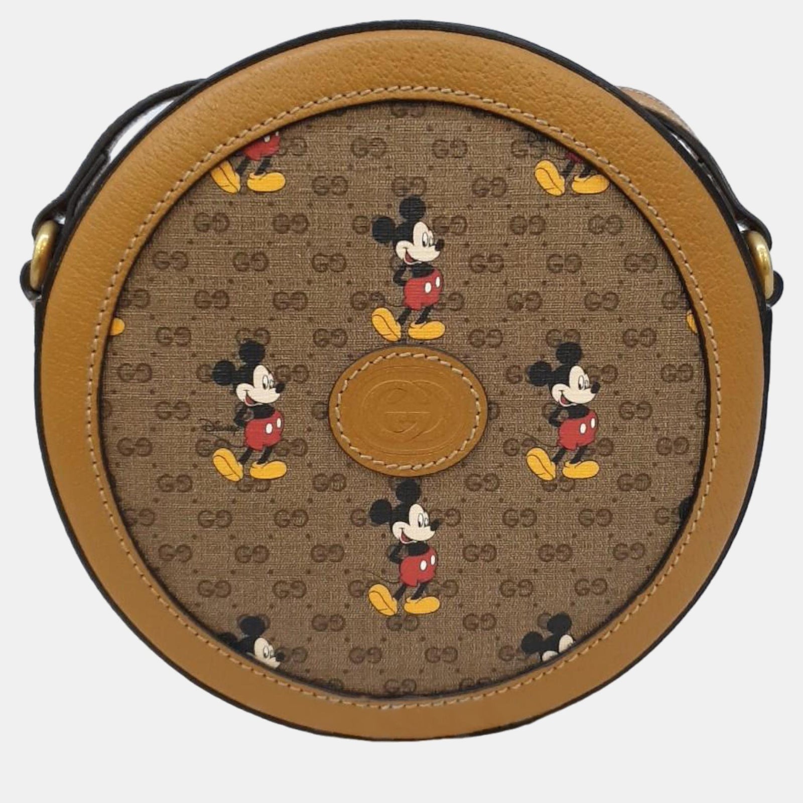 Gucci Beige GG Canvas Disney Round Crossbody Bag