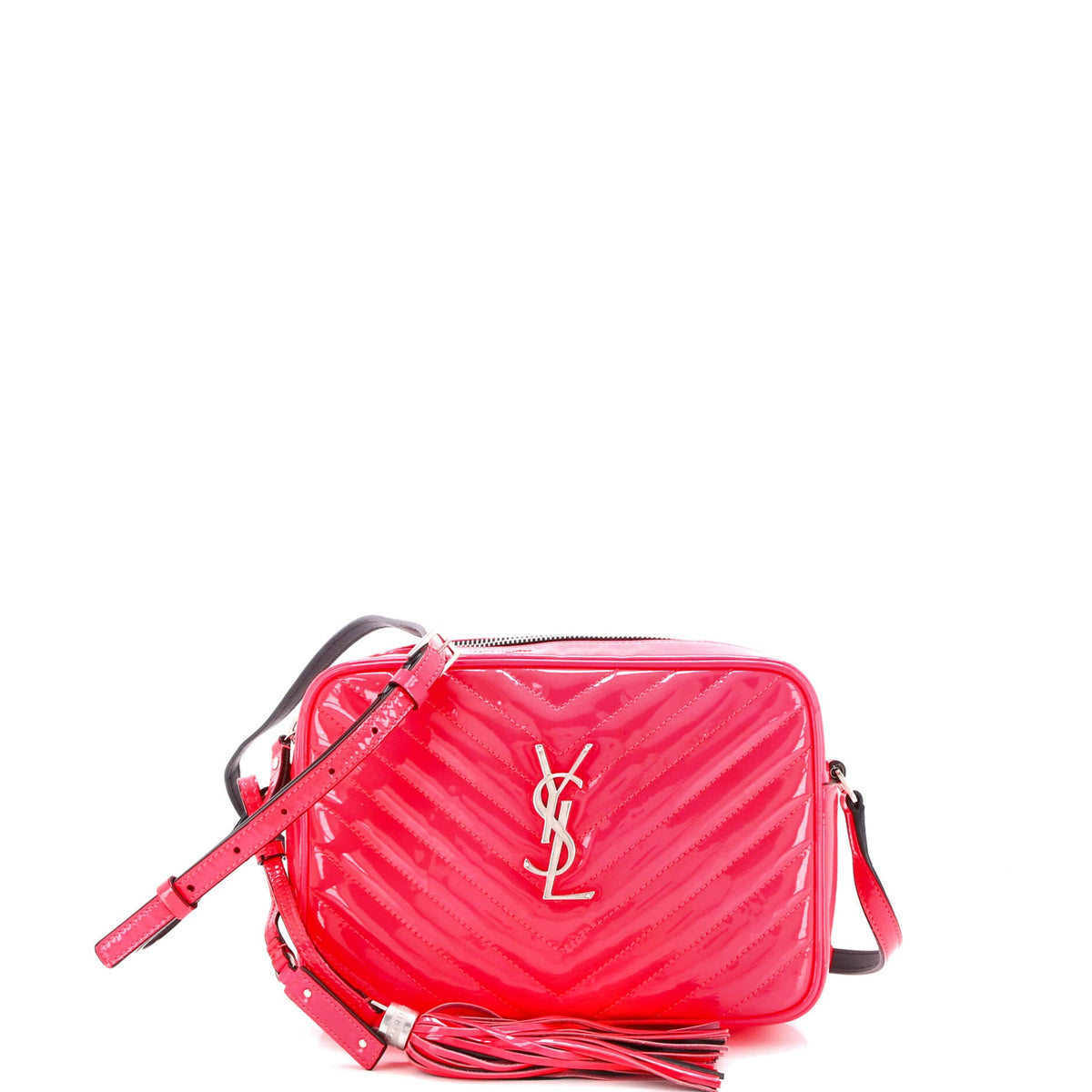 Saint Laurent Lou Camera Bag Matelasse Chevron Patent Small