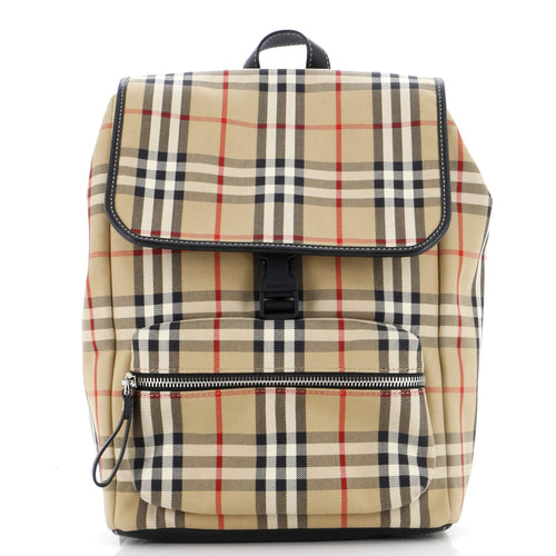 Kids Backpack Vintage Check Canvas