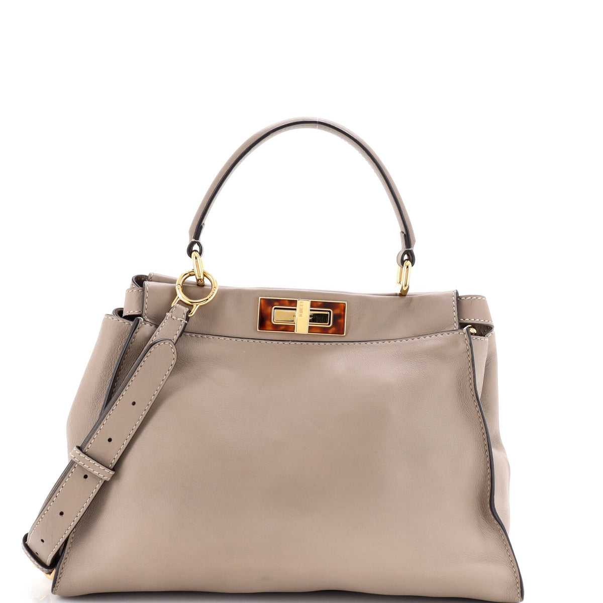 Fendi FENDI Peekaboo Bag Leather with Plexiglass Detail Regular
