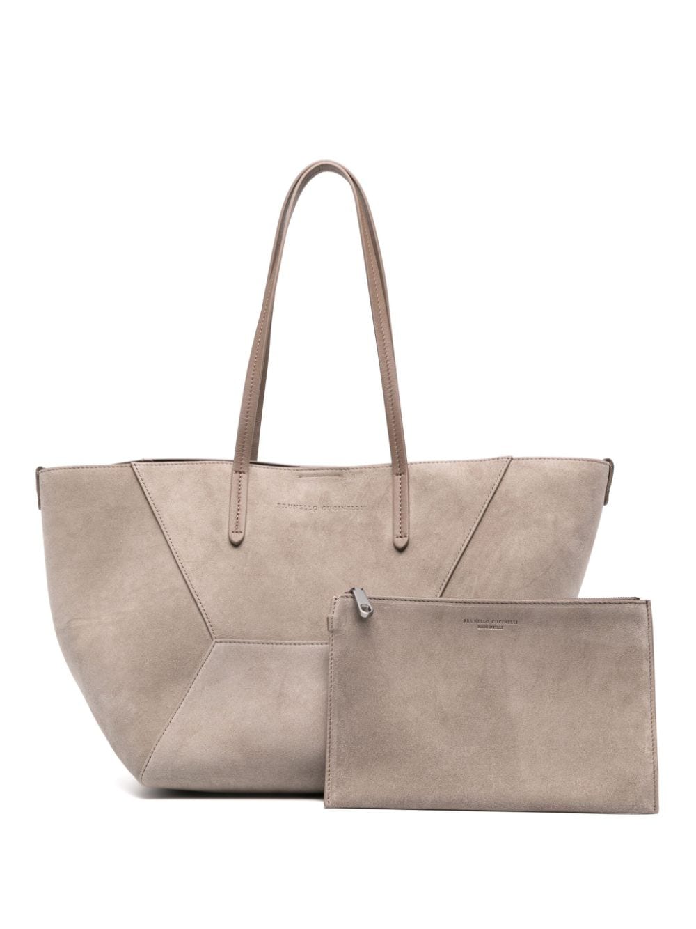 Brunello Cucinelli Women's Leather Shopping Bag in Grey | Size UNI | MBDLD2573C5859