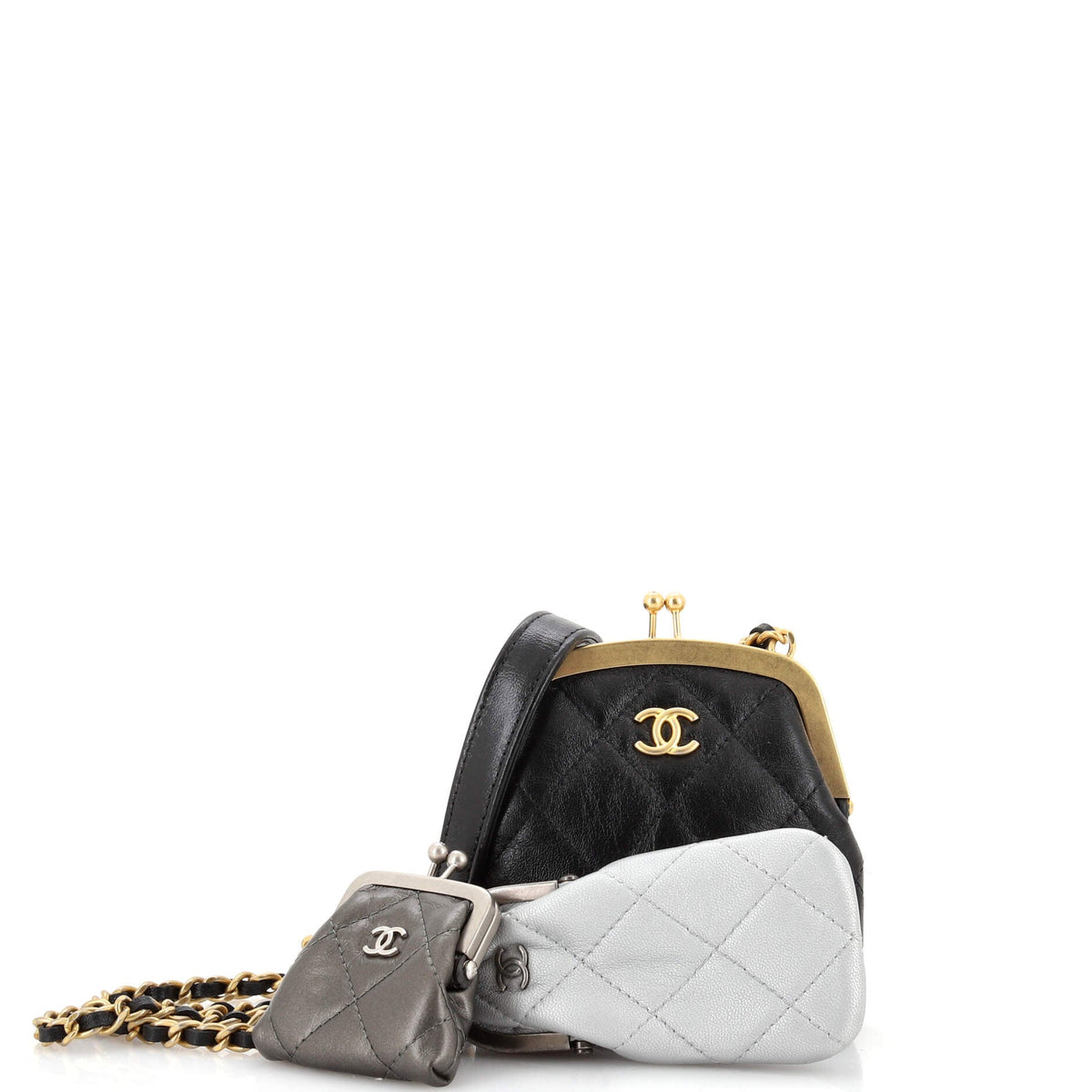 Chanel CHANEL Multi Clutch with Chain Quilted Leather