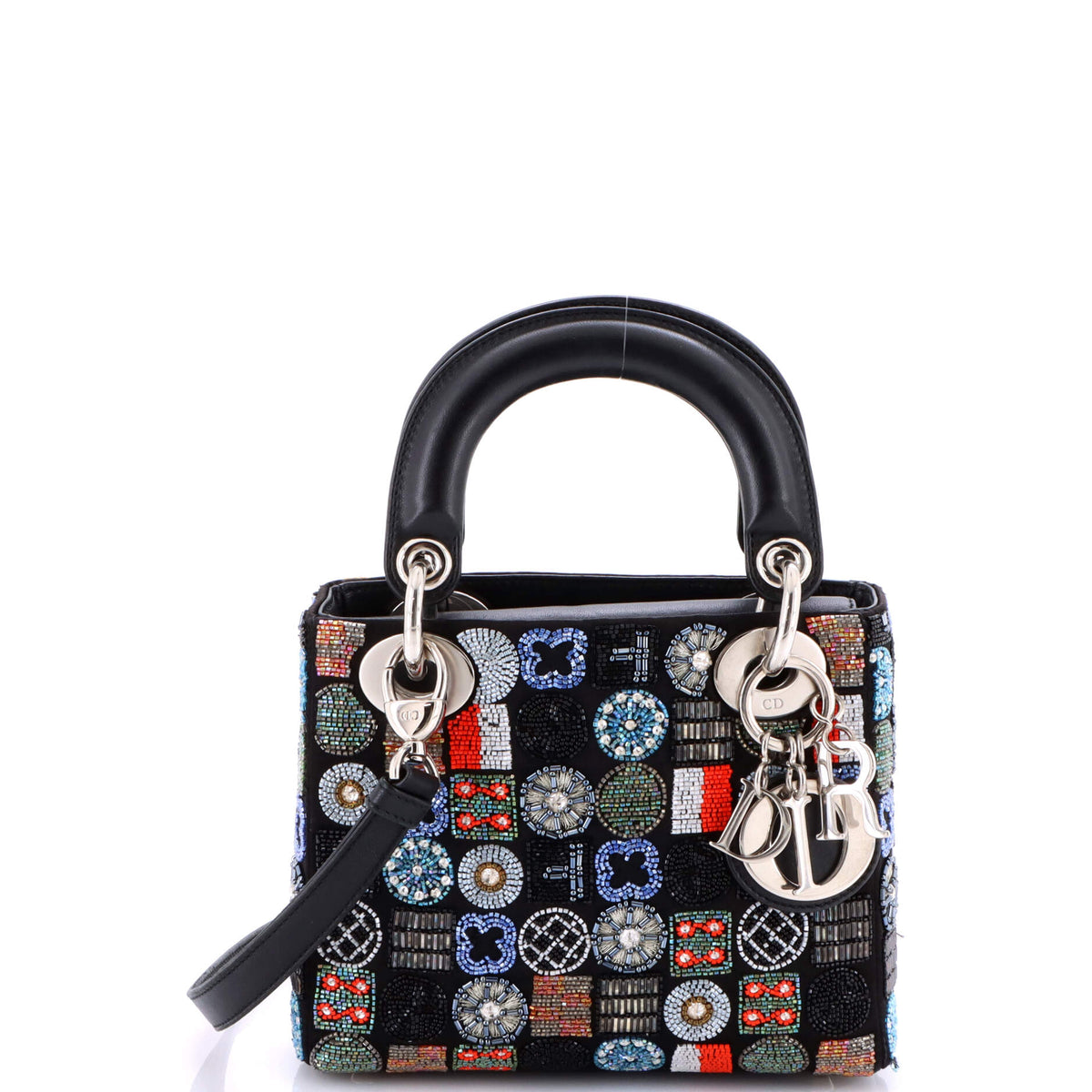 Christian Dior Lady Dior Bag Embellished Satin Mini