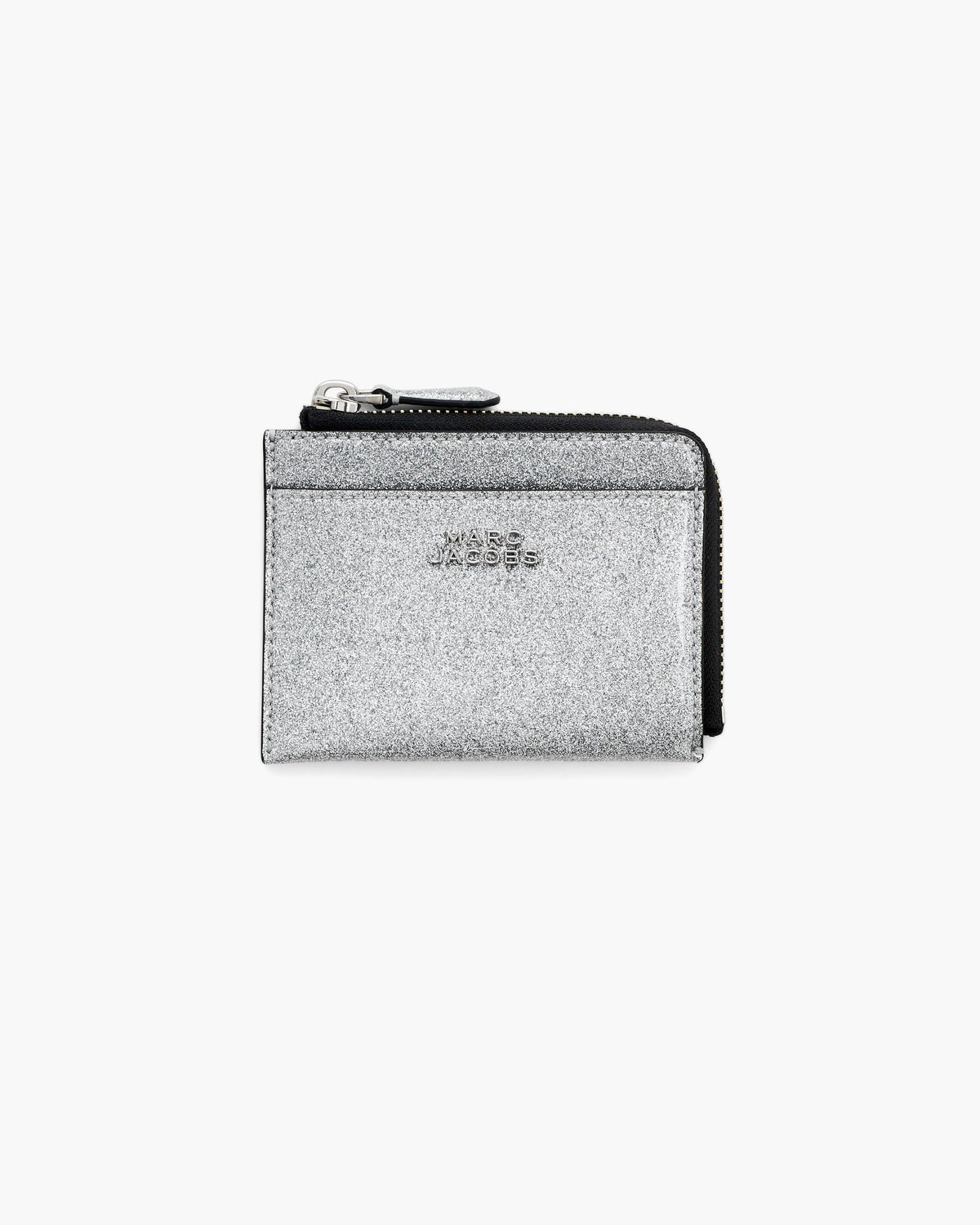 Marc Jacobs Marc Jacobs The Coated Glitter Everyday Top Zip Wallet in Silver
