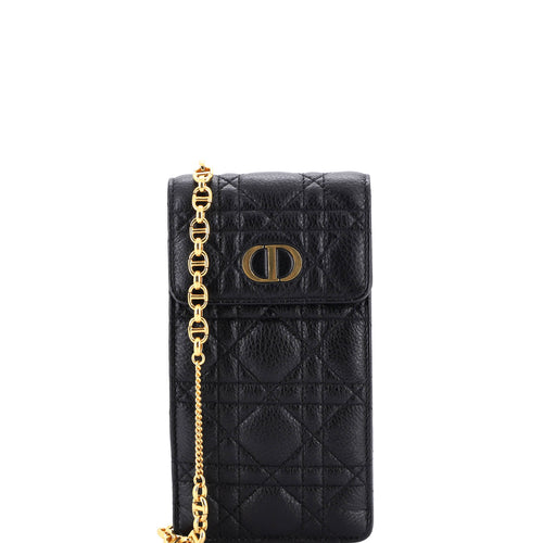 Caro Phone Holder with Chain Cannage Quilt Calfskin