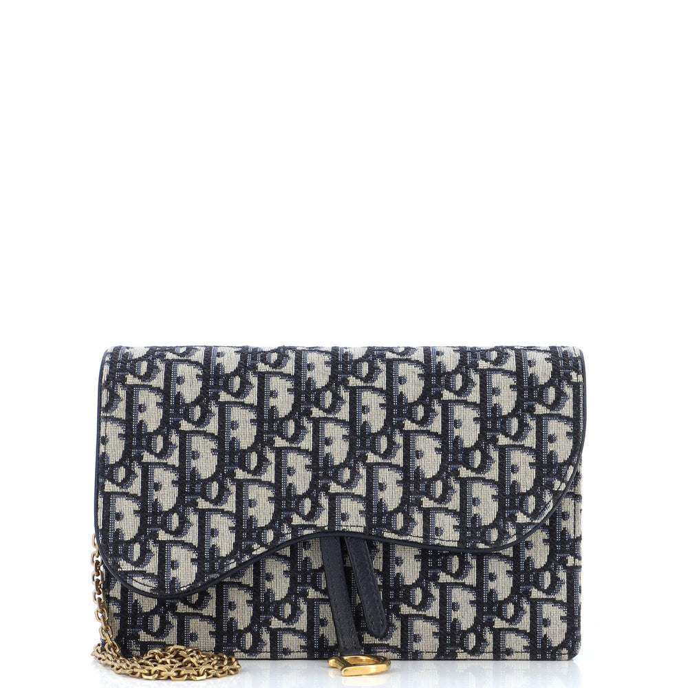 Saddle Chain Clutch Oblique Canvas