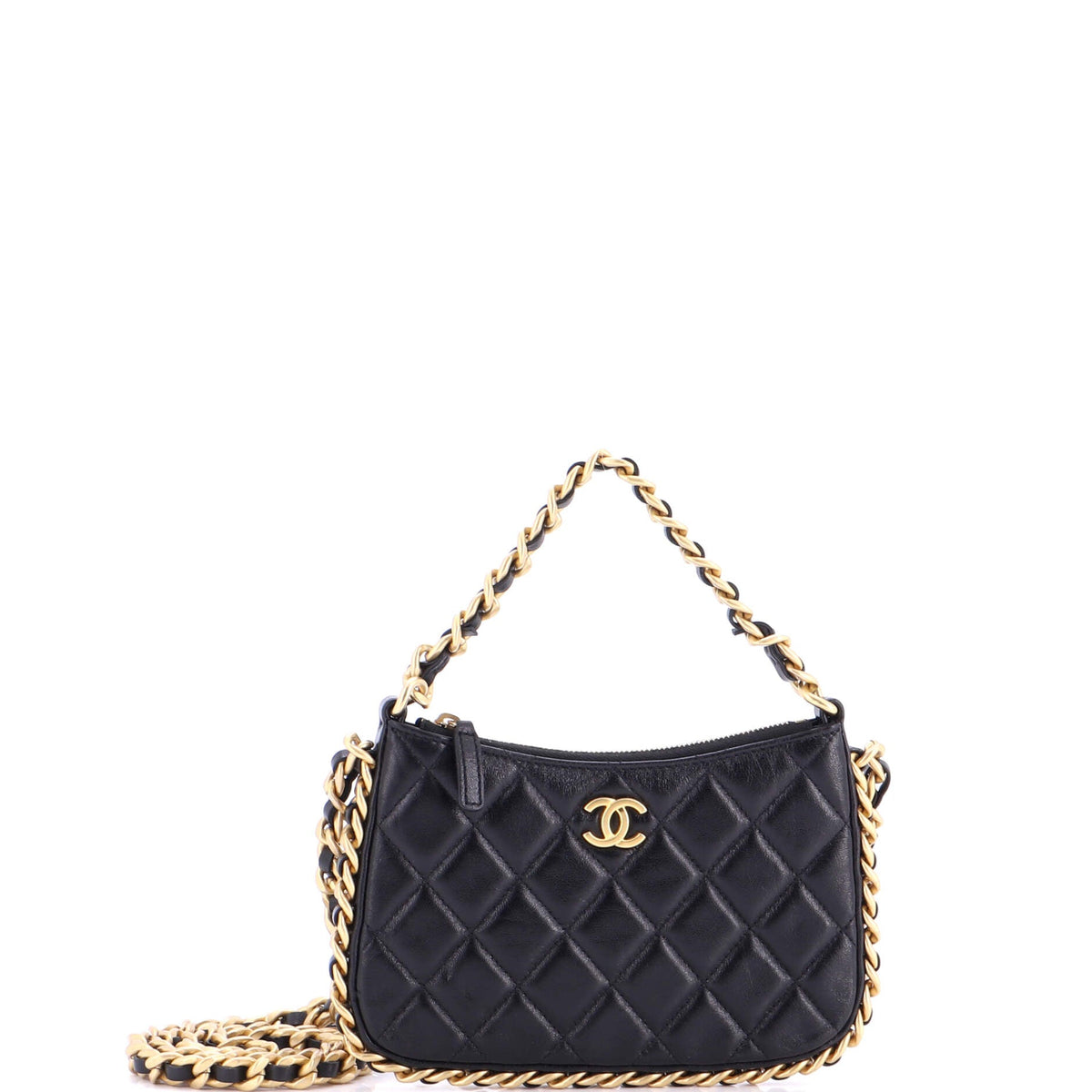 Chanel CHANEL CC Chain Around Hobo Quilted Lambskin Mini