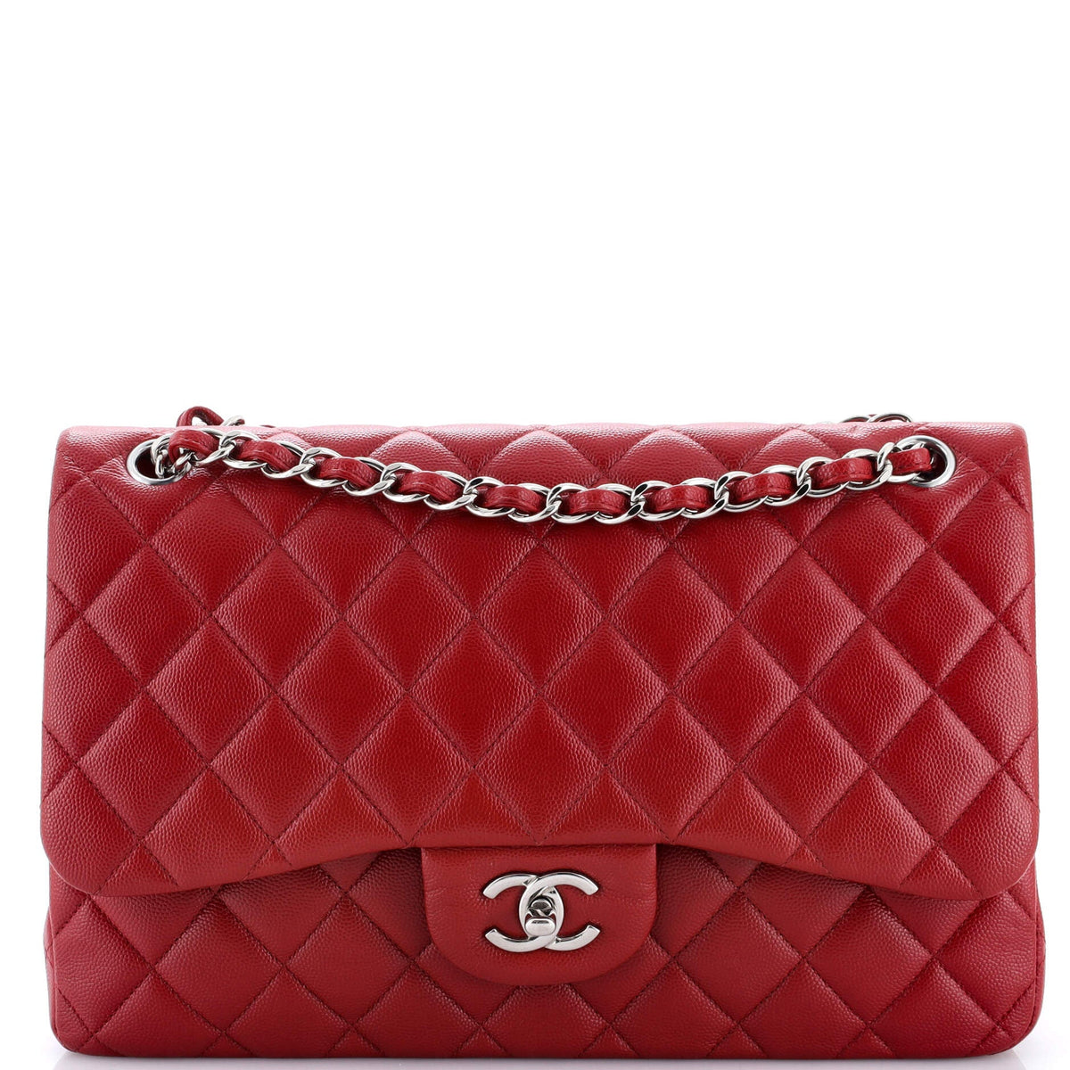 Chanel CHANEL Classic Double Flap Bag Quilted Caviar Jumbo