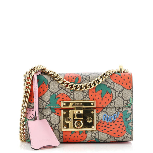 GUCCI Padlock Shoulder Bag Printed GG Coated Canvas Small