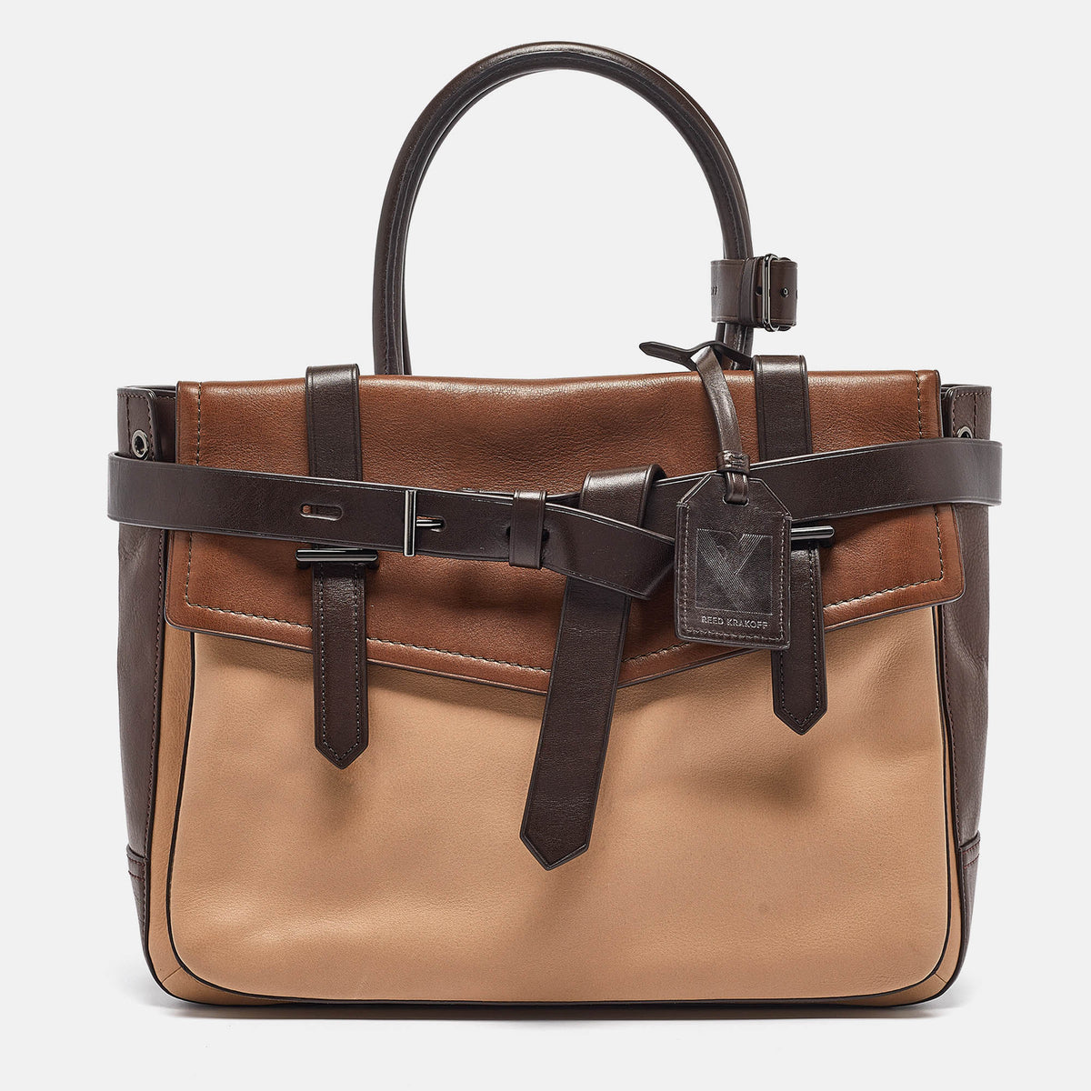 Reed Krakoff Tricolor Leather Gator Boxer II Tote