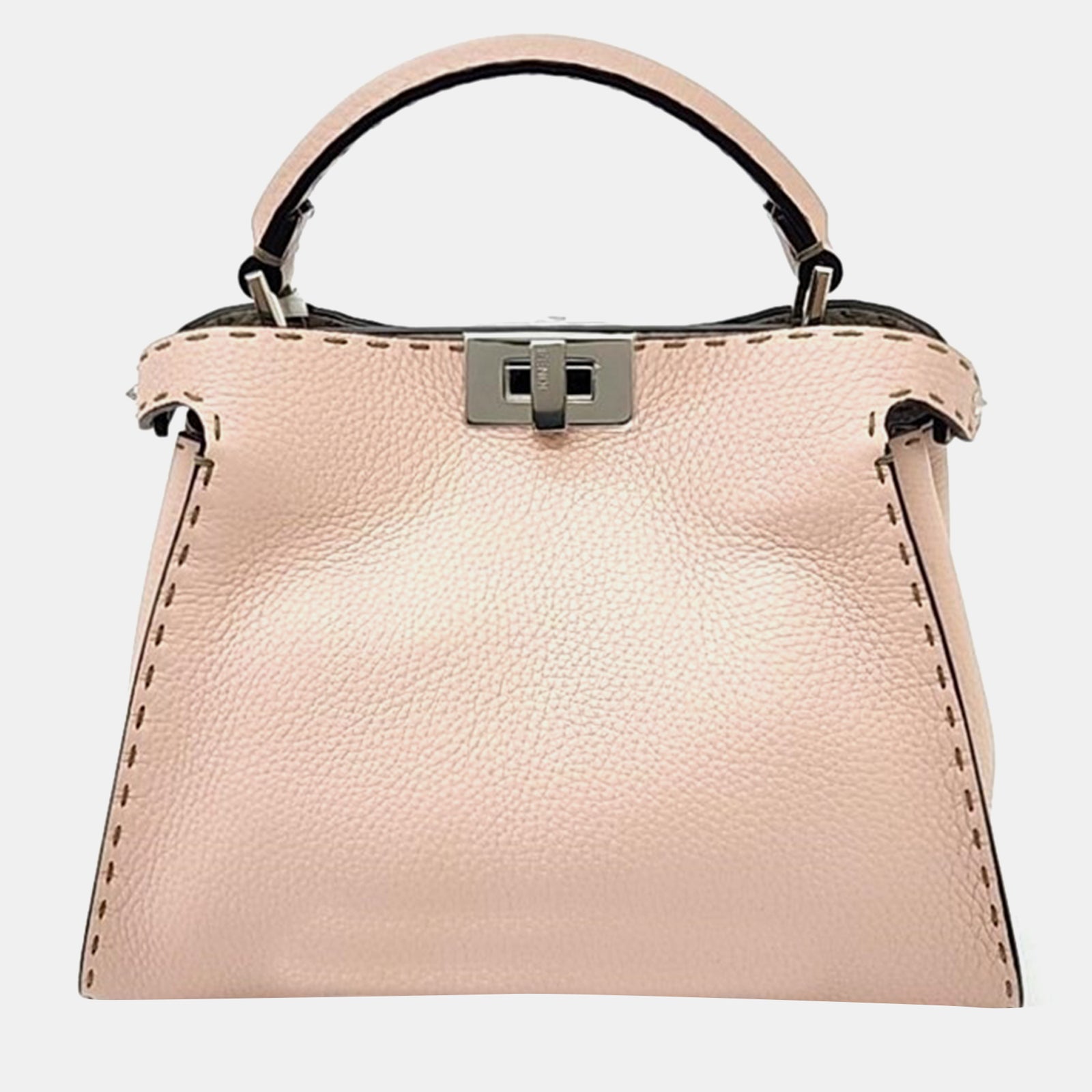 Fendi Pink Selleria Leather Mini Peekaboo Shoulder Bag