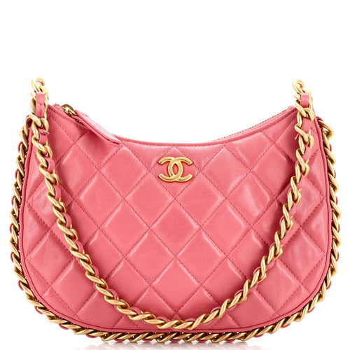 CHANEL CC Chain Around Hobo Quilted Lambskin