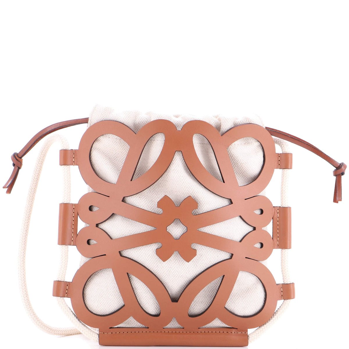 Loewe LOEWE Anagram Cut Out Crossbody Bag Leather with Canvas