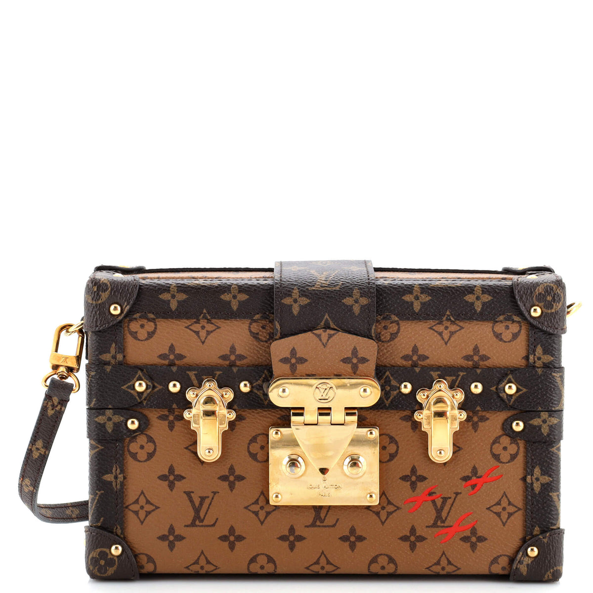 Louis Vuitton Petite Malle Handbag Reverse Monogram Canvas