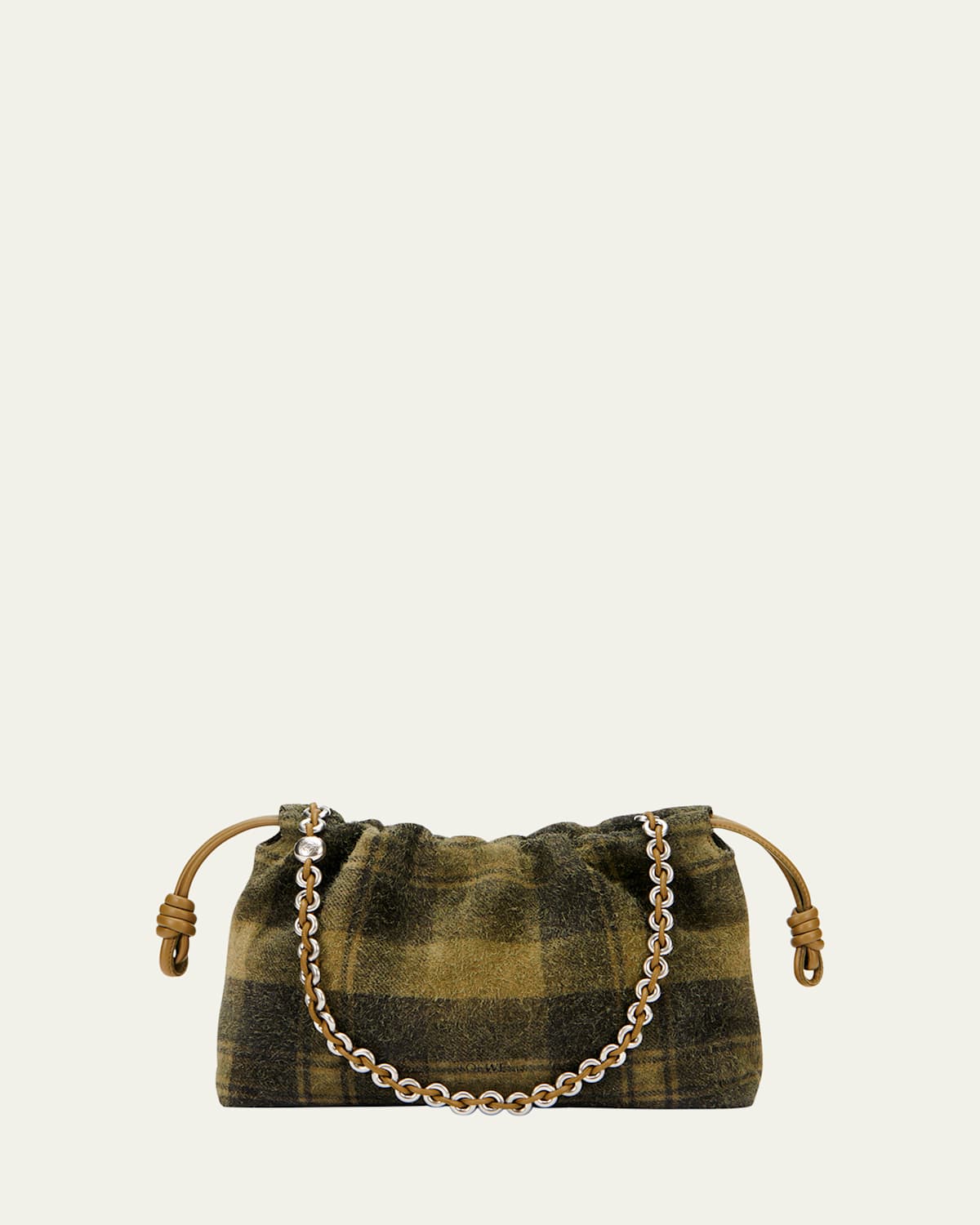 Loewe Flamenco Shoulder Bag in Plaid Calfskin Suede