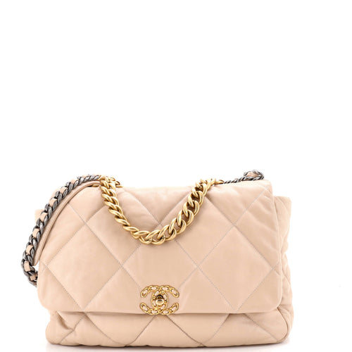 CHANEL 19 Flap Bag Quilted Leather Large