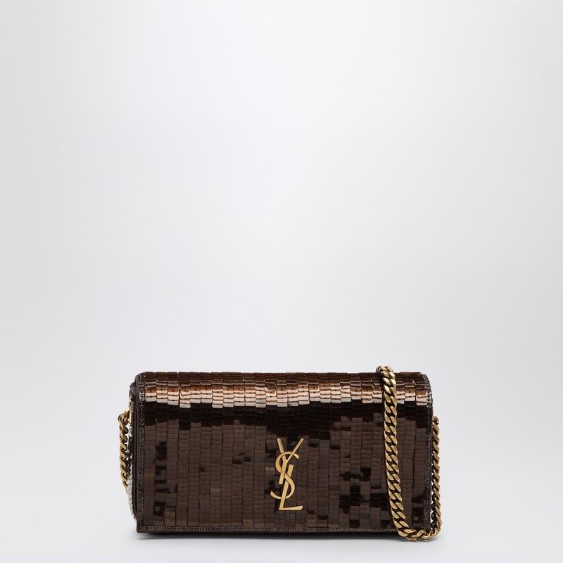 Saint Laurent Women's Mini Kate 99 Bag With Sequins in Brown | 788196FADHA