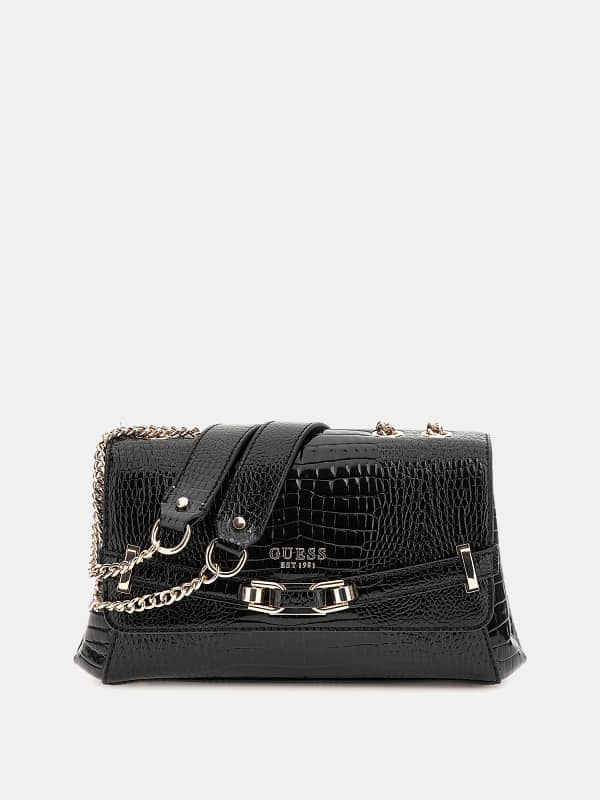 Guess Silvye Croc-Print Crossbody