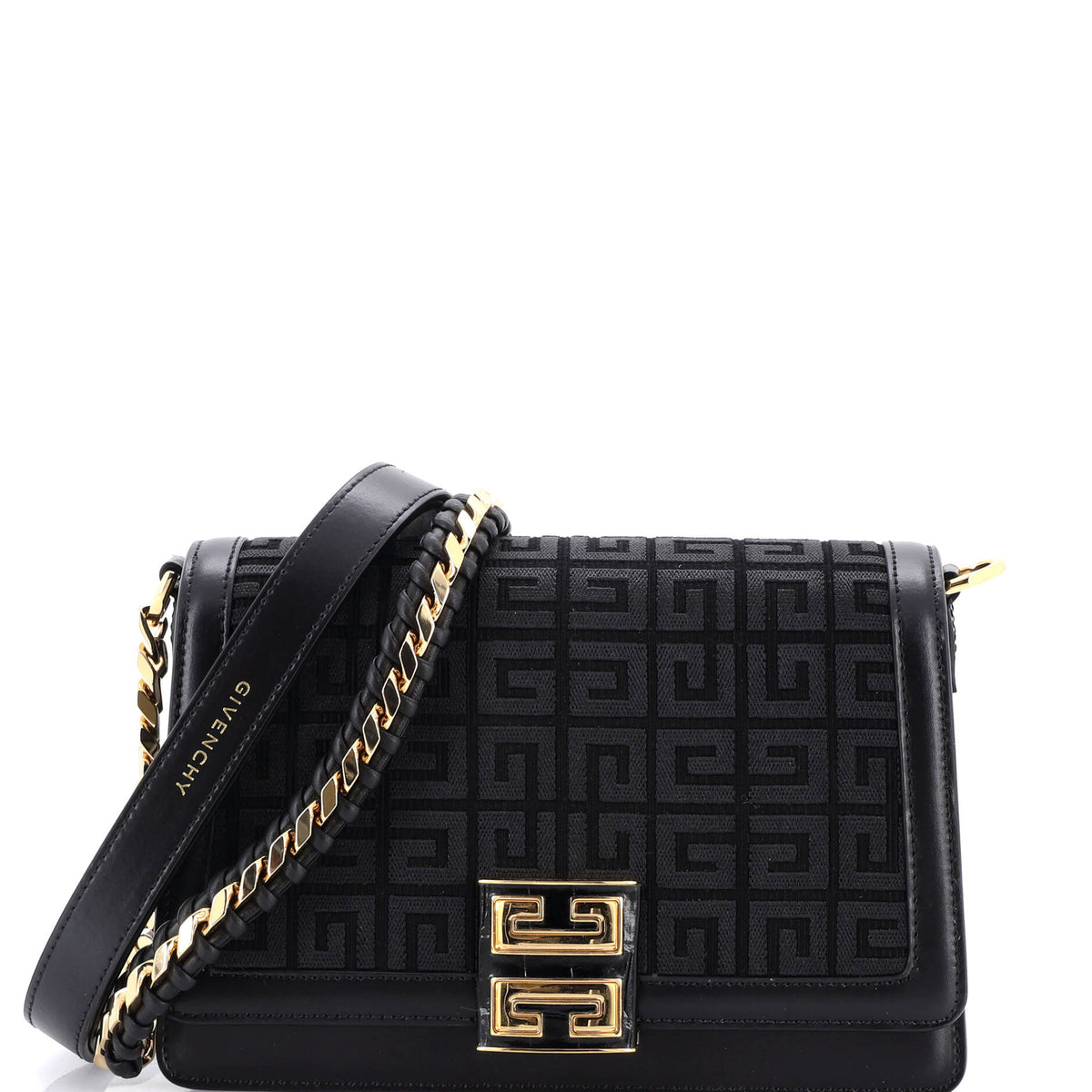 Givenchy GIVENCHY 4G Woven Chain Top Handle Bag 4G Canvas Medium