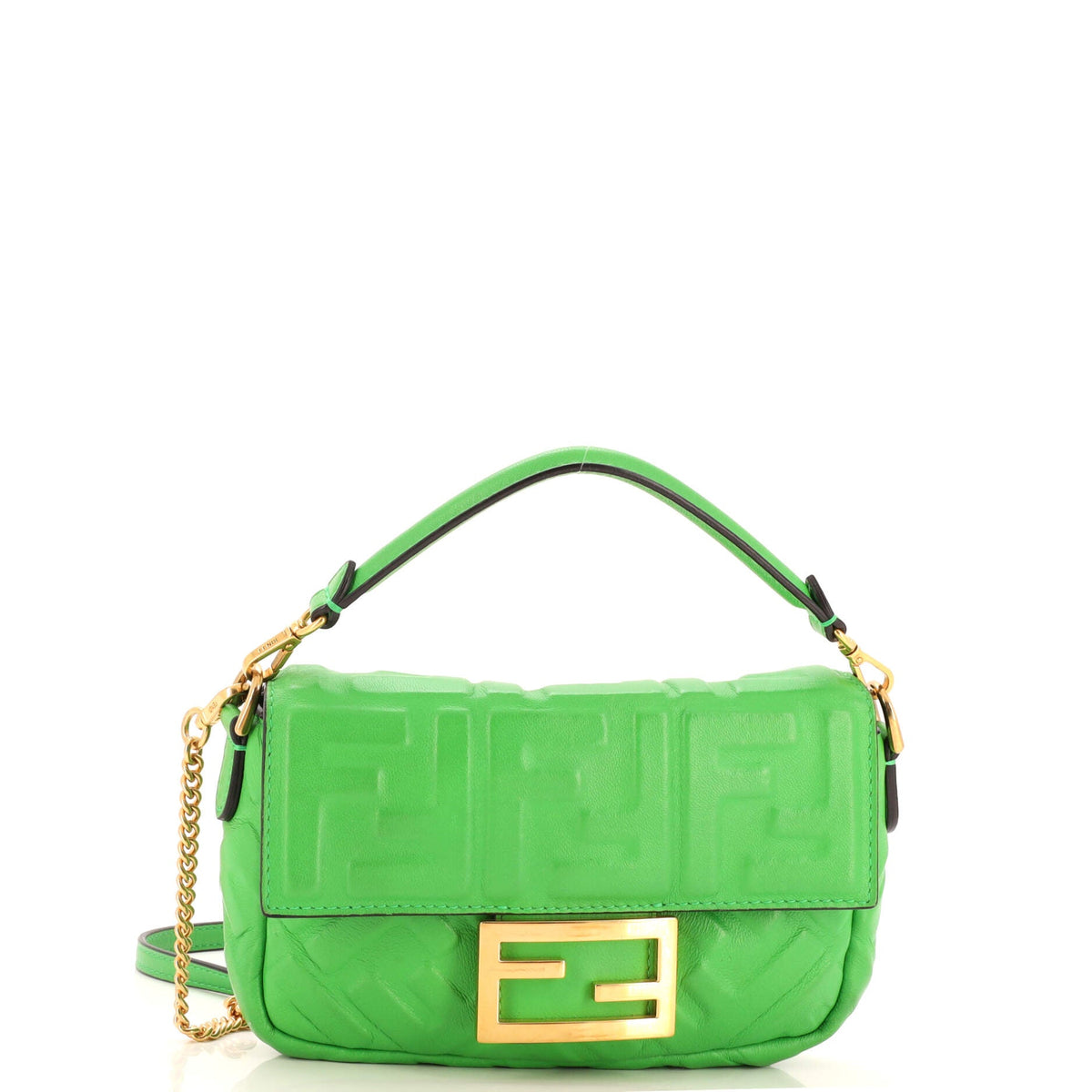 Fendi FENDI Baguette NM Bag Zucca Embossed Leather Mini