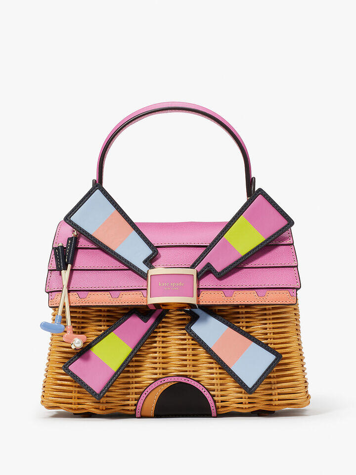 Kate Spade Au Tee Time Wicker 3D Windmill Top-handle Bag