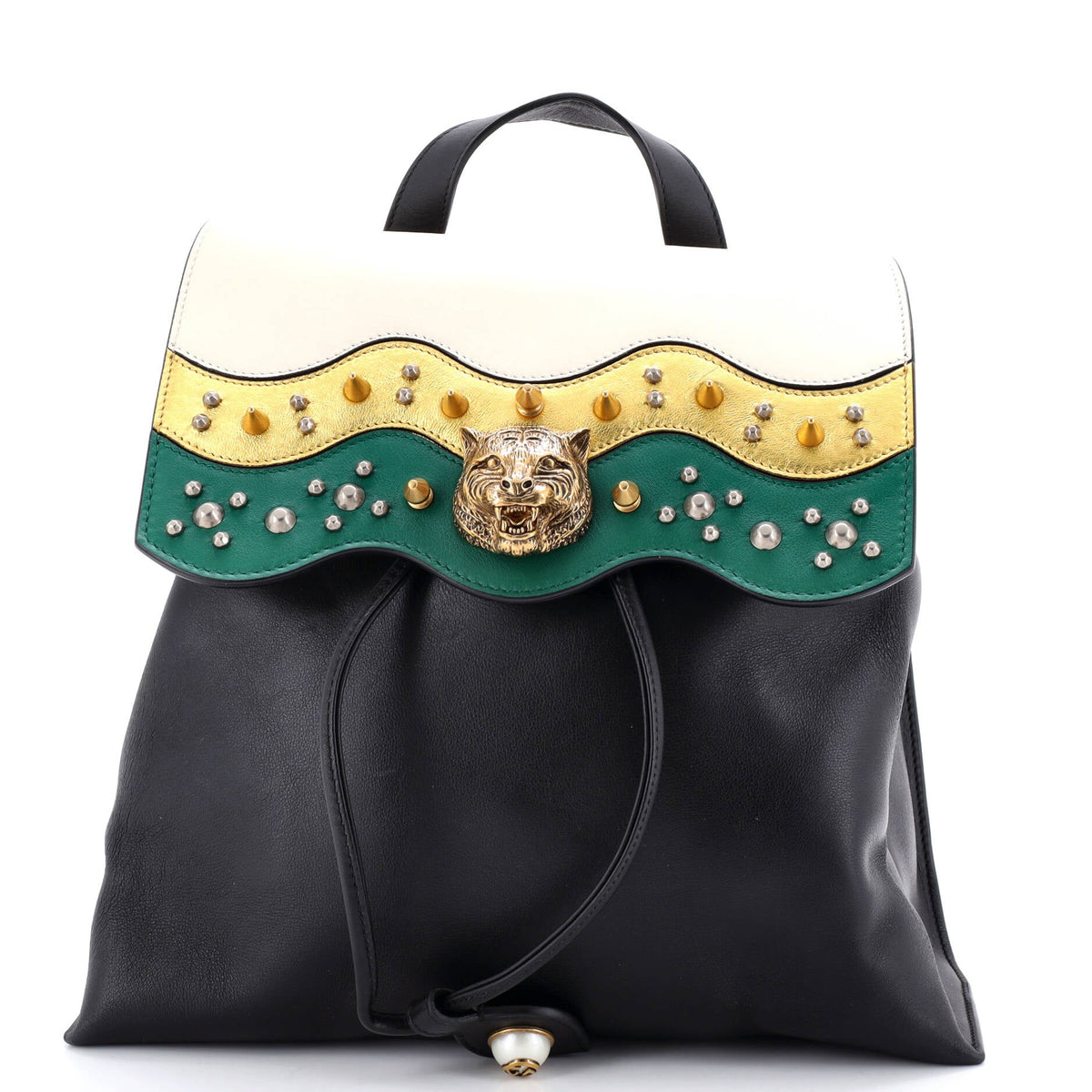 Gucci GUCCI Animalier Malin Backpack Studded Leather Medium