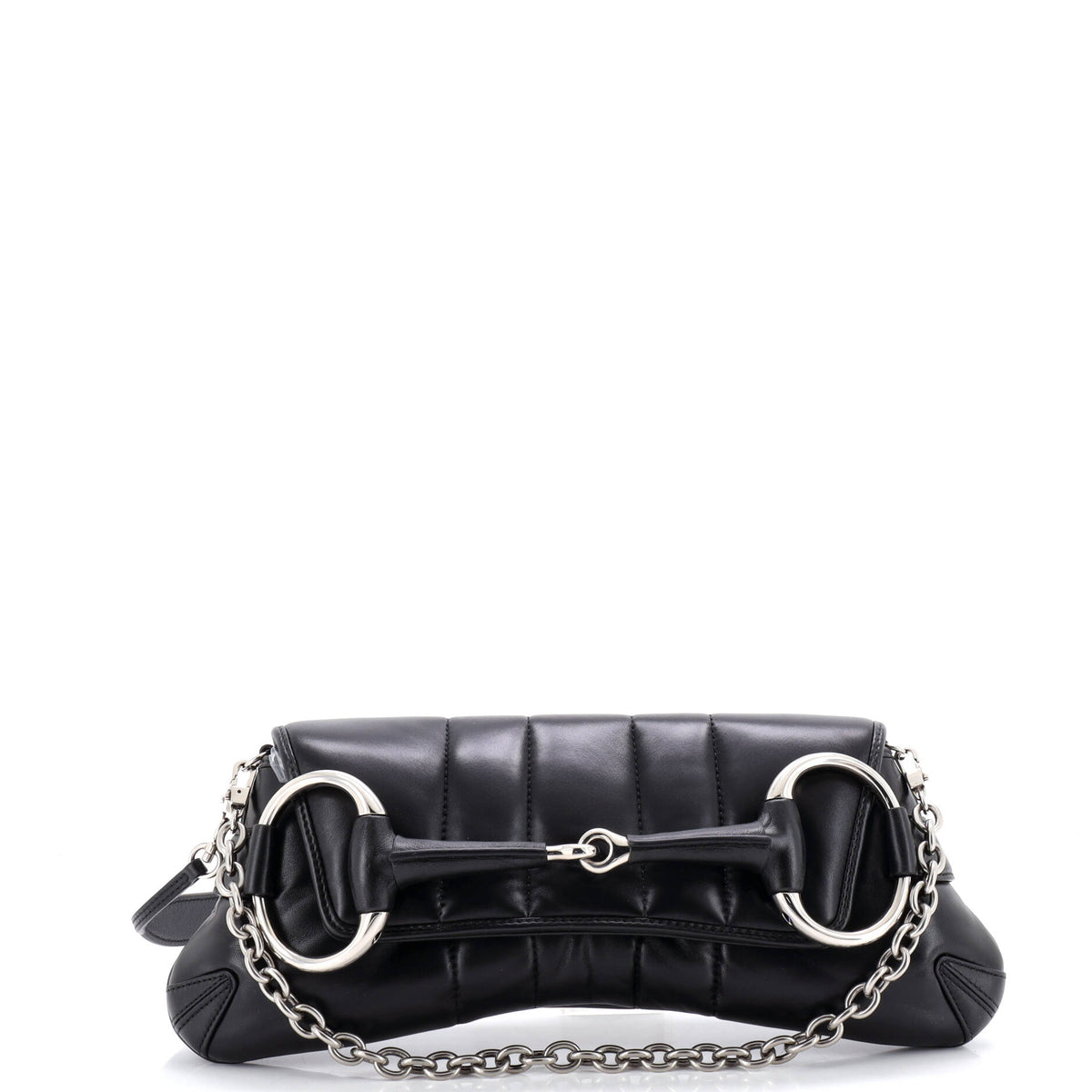 Gucci GUCCI Horsebit Chain Shoulder Bag Vertical Quilted Leather Medium