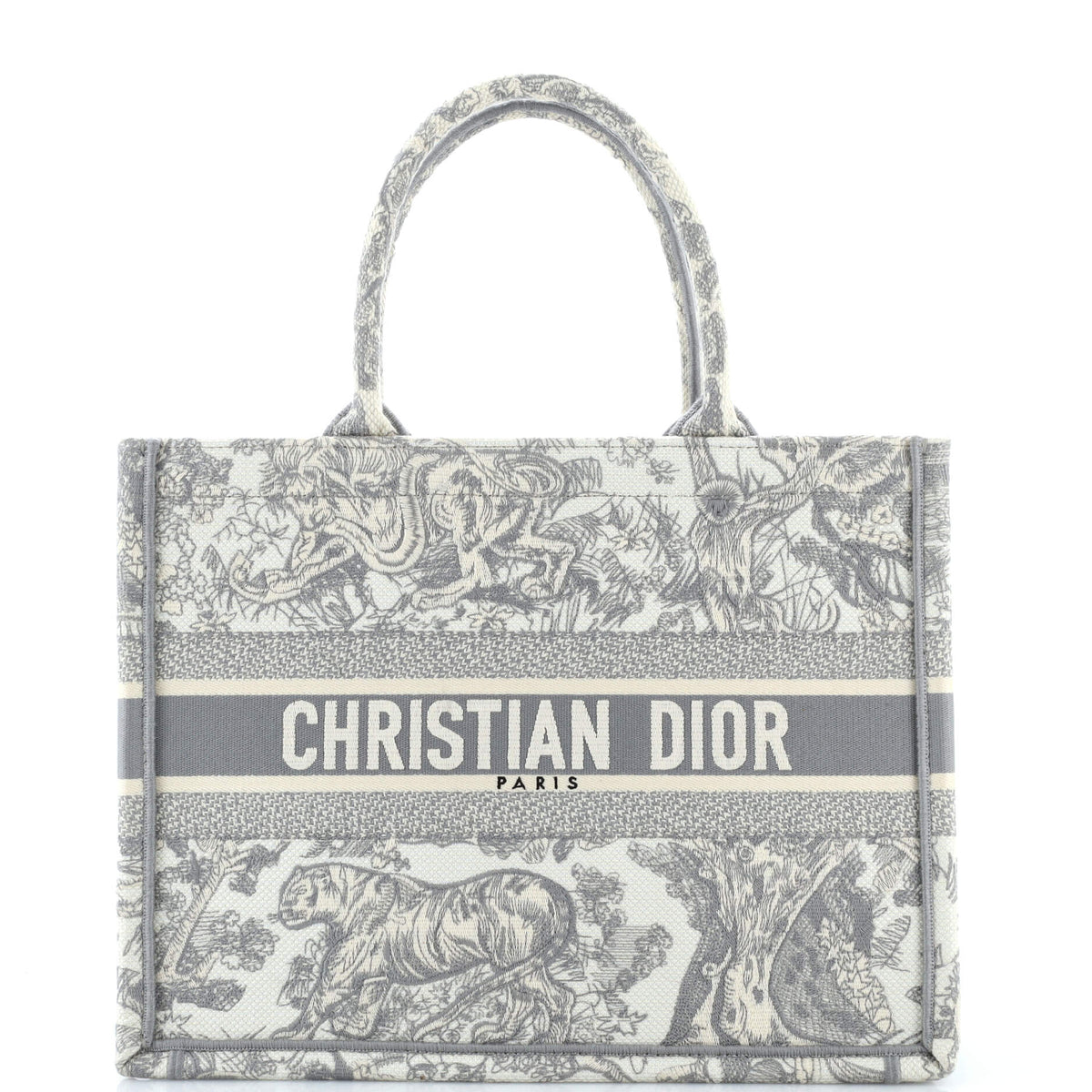 Christian Dior Book Tote Embroidered Canvas Medium