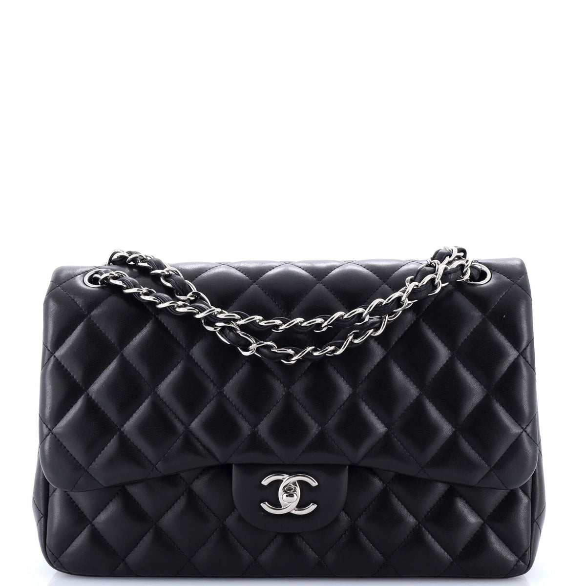 Chanel CHANEL Classic Double Flap Bag Quilted Lambskin Jumbo