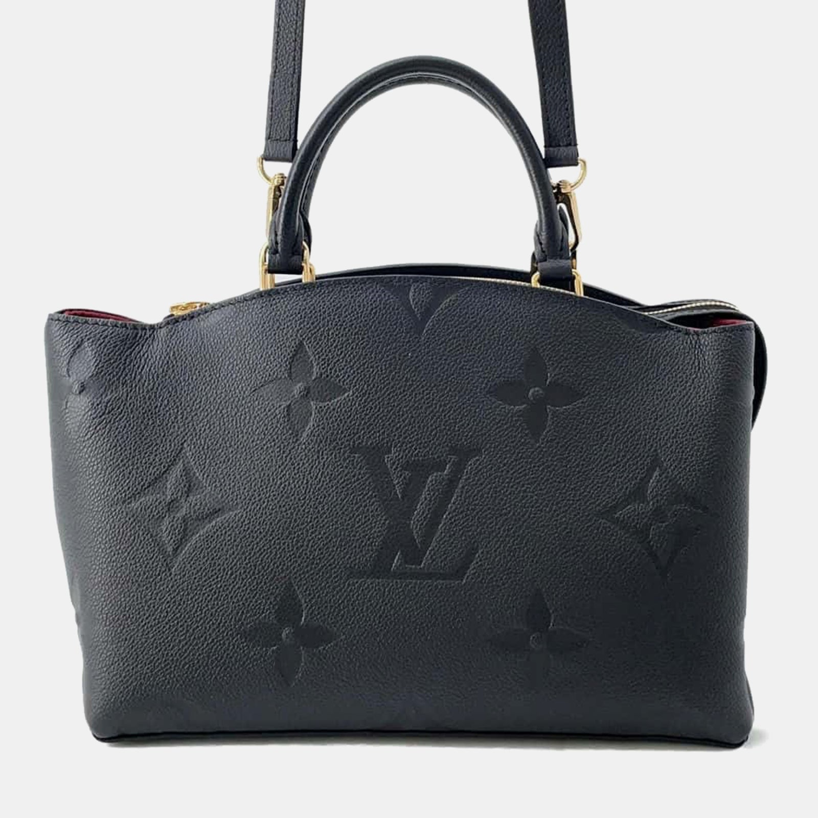 Louis Vuitton Noir Monogram Empreinte Leder Petit Palais Tasche Größe PM