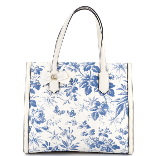 GUCCI GG Ribbon Tote Coated Printed Canvas Medium