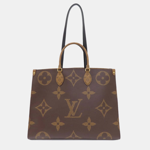 Brown Canvas GM Onthego Tote Bag