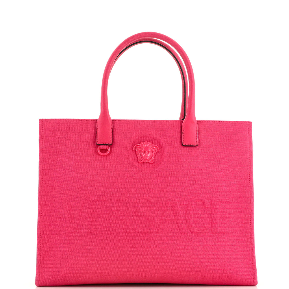 VERSACE La Medusa Tote aus geprägtem Canvas, groß