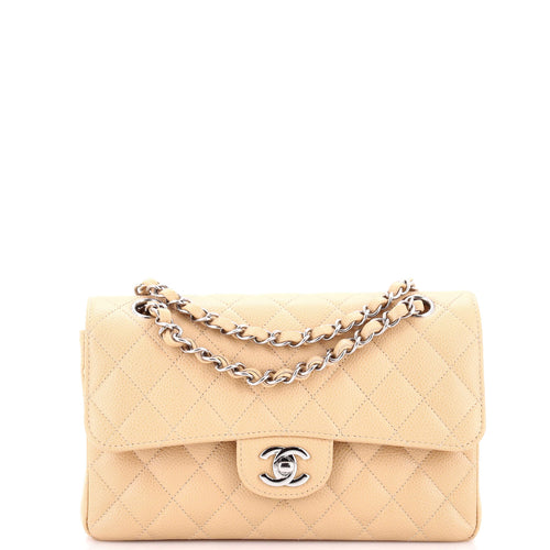CHANEL Classic Double Flap Bag Quilted Caviar Small