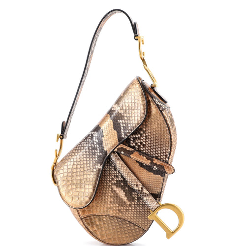 Saddle Handbag Python Medium