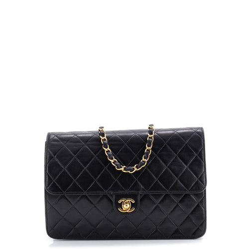 CHANEL Vintage Square Classic Single Flap Bag Quilted Lambskin Jumbo