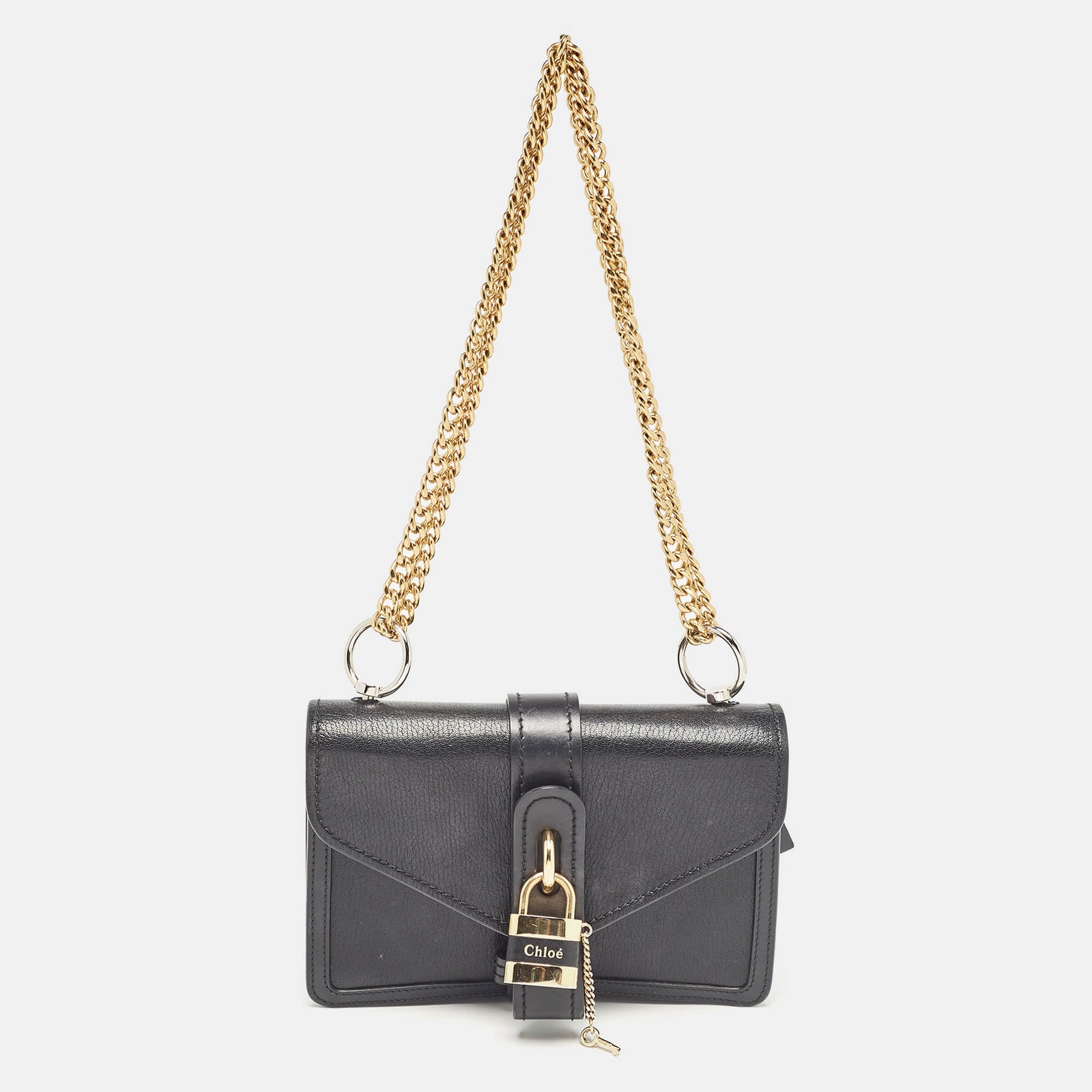 Chloe Black Leather Aby Shoulder Bag