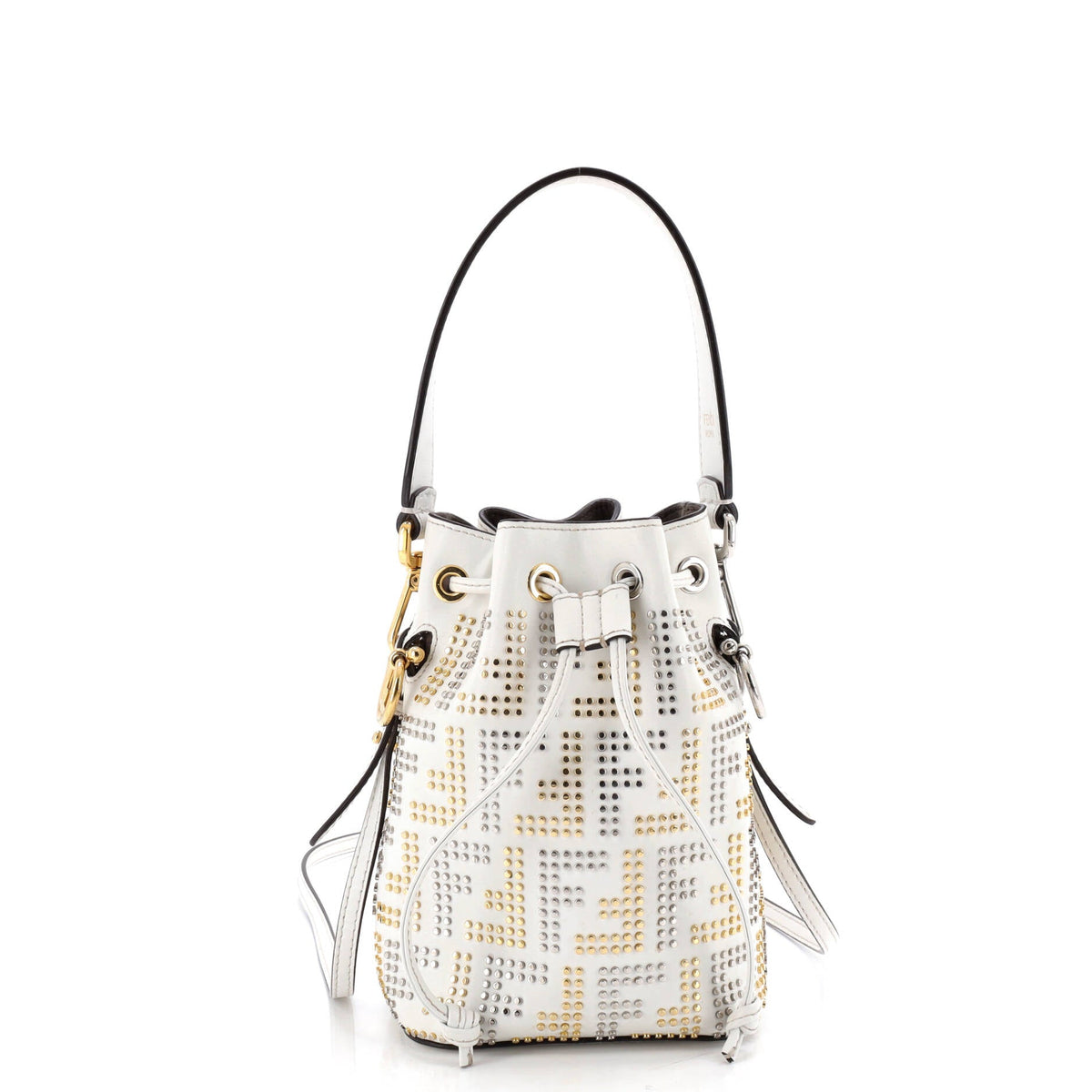 Fendi FENDI Mon Tresor Bucket Bag Zucca Studded Leather Mini