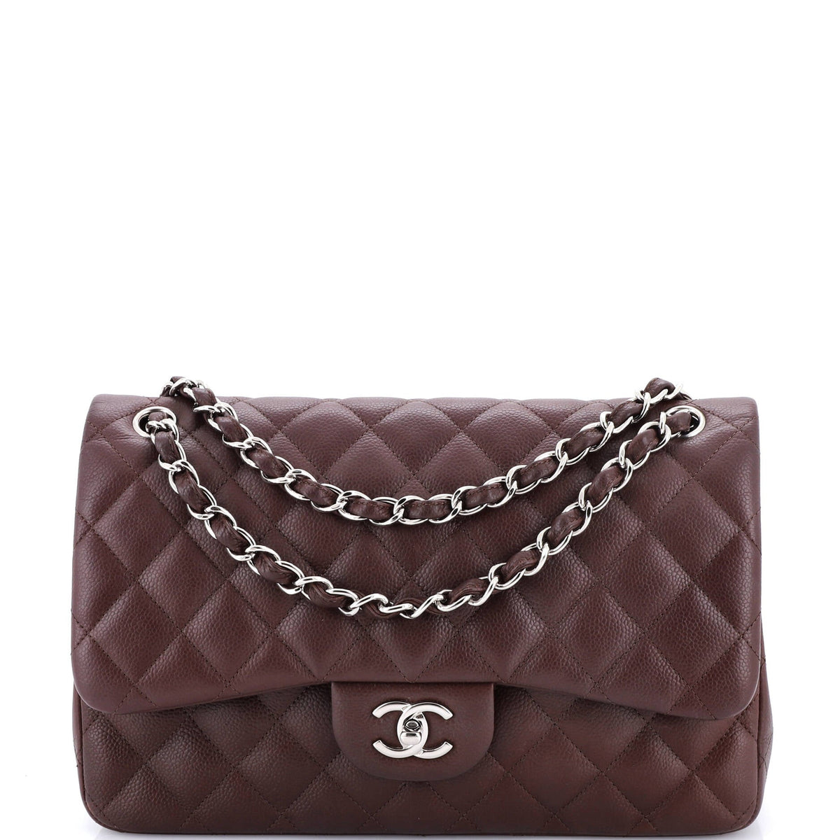 Chanel CHANEL Classic Double Flap Bag Quilted Caviar Jumbo