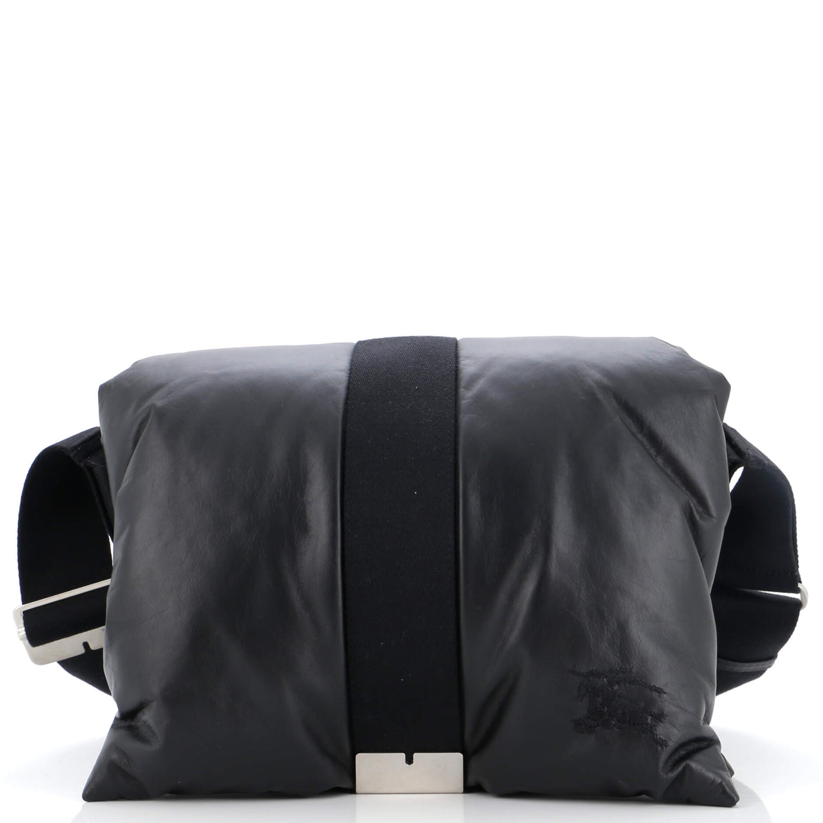 Burberry Pillow Messenger Bag Embroidered Padded Leather