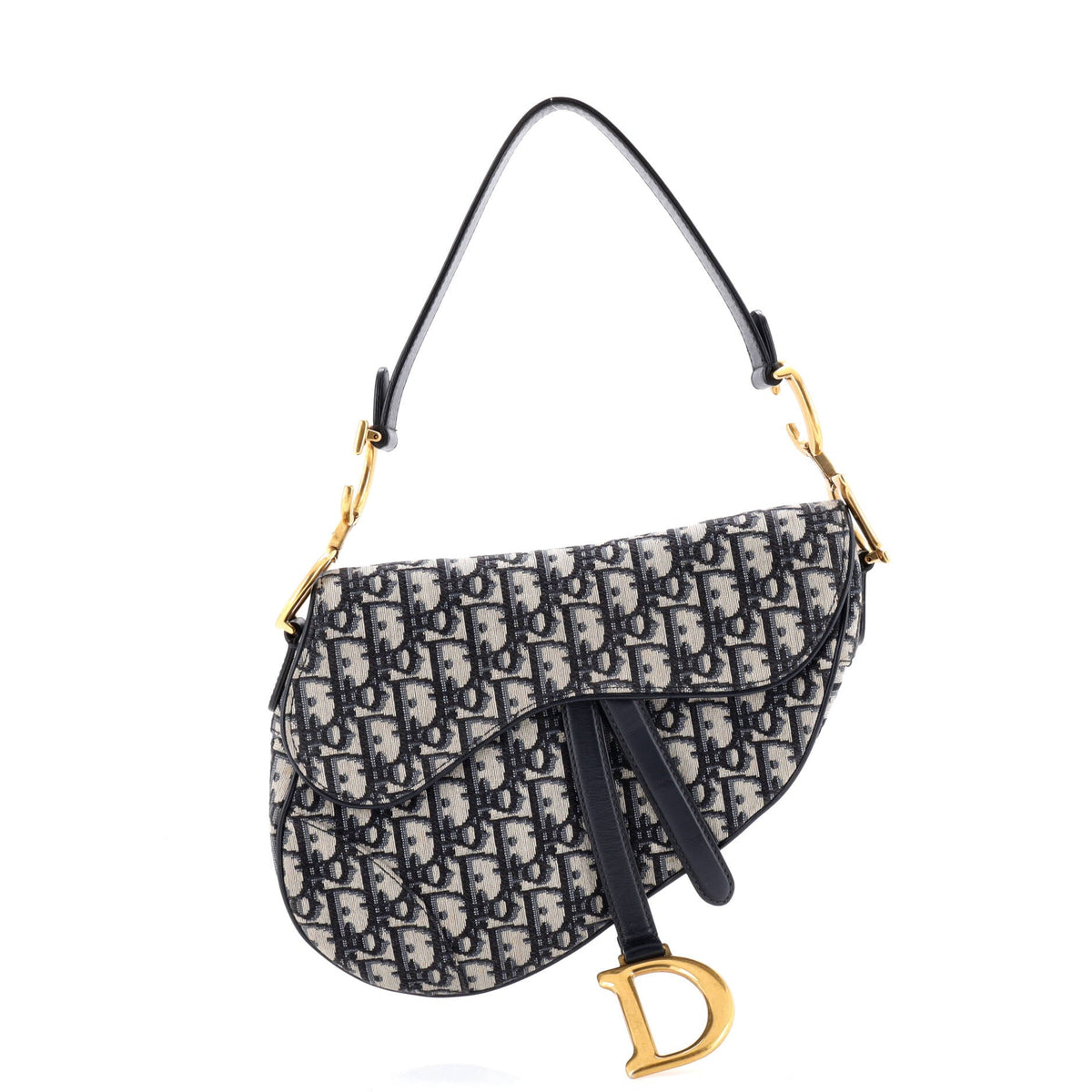 Christian Dior Saddle Handbag Oblique Canvas Medium