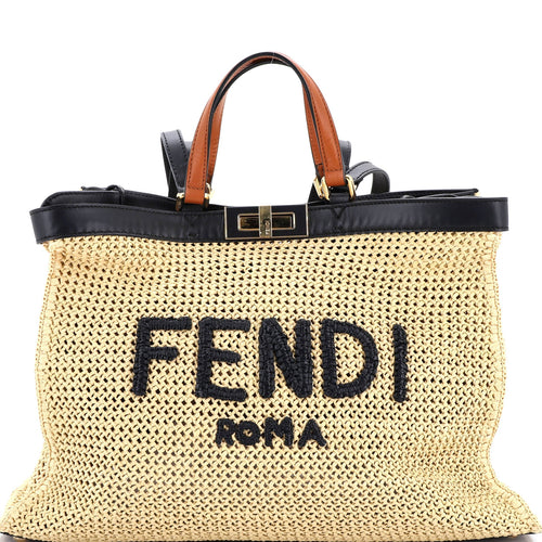 FENDI Peekaboo X-Tote Raffia Medium