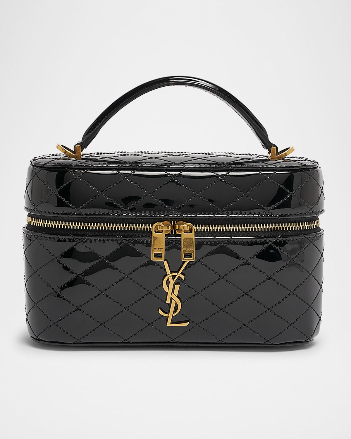 Saint Laurent Vanity YSL Top-Handle Bag in Quilted Patent Leather