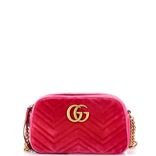 GUCCI GG Marmont Shoulder Bag Matelasse Velvet Small