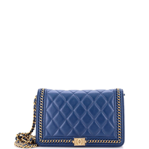 CHANEL Chain Around Boy Wallet on Chain Quilted Lambskin