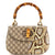 GUCCI Bamboo 1947 Top Handle Bag GG Coated Canvas and Python Medium