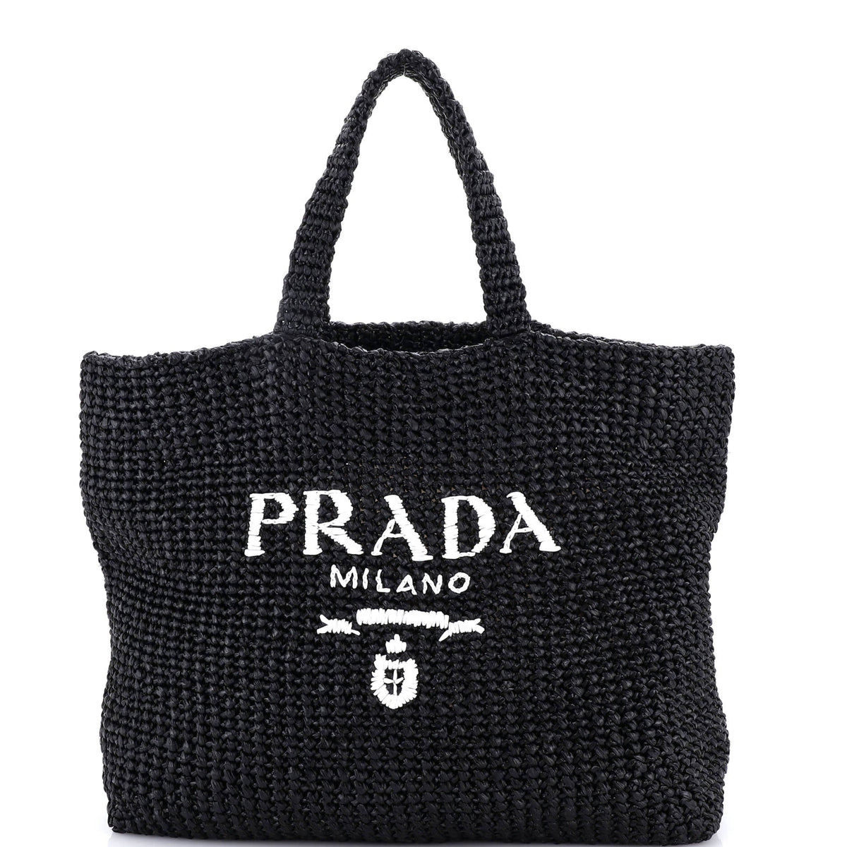 Prada PRADA Logo Tote Raffia Large