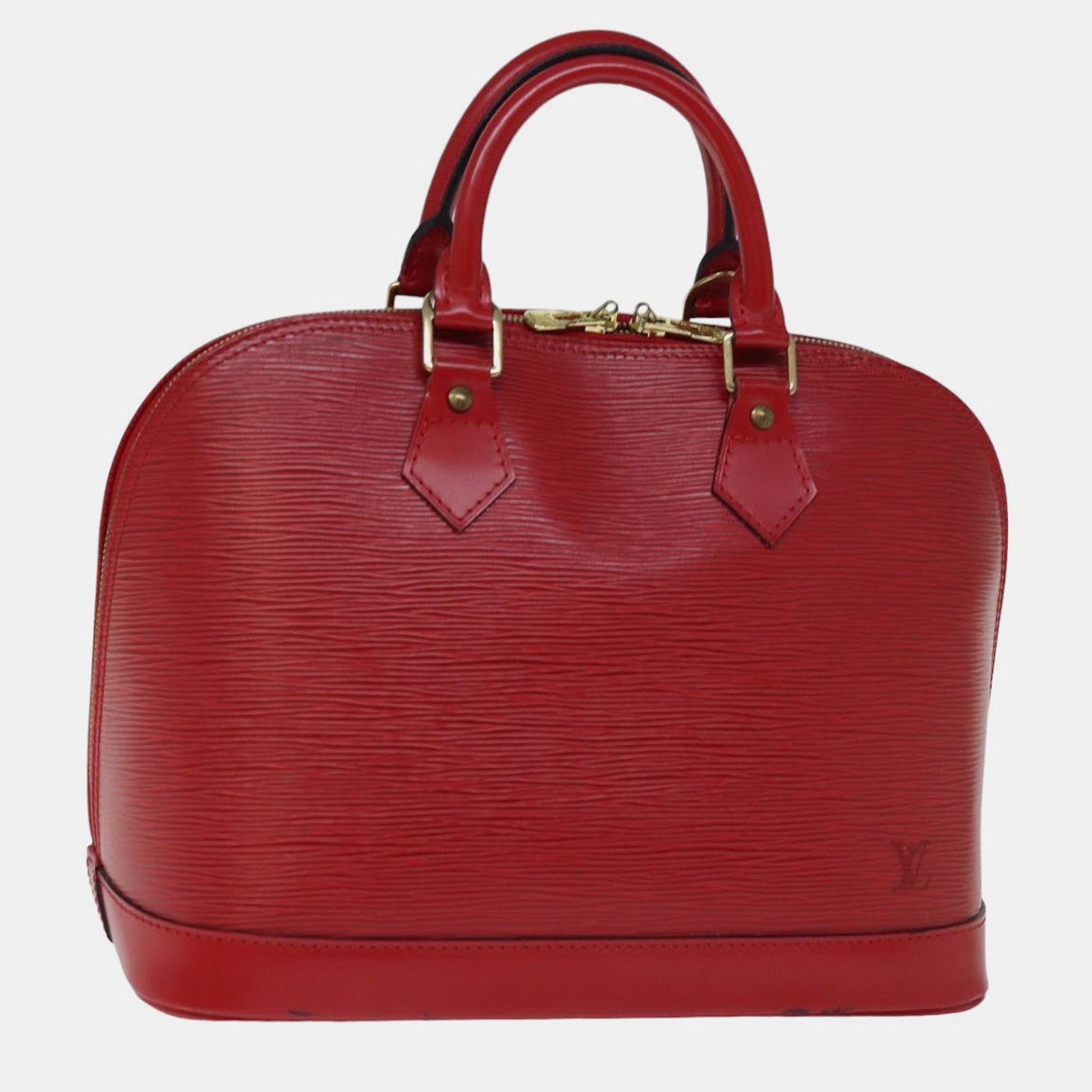 Louis Vuitton Sac à main Alma en cuir épi rouge