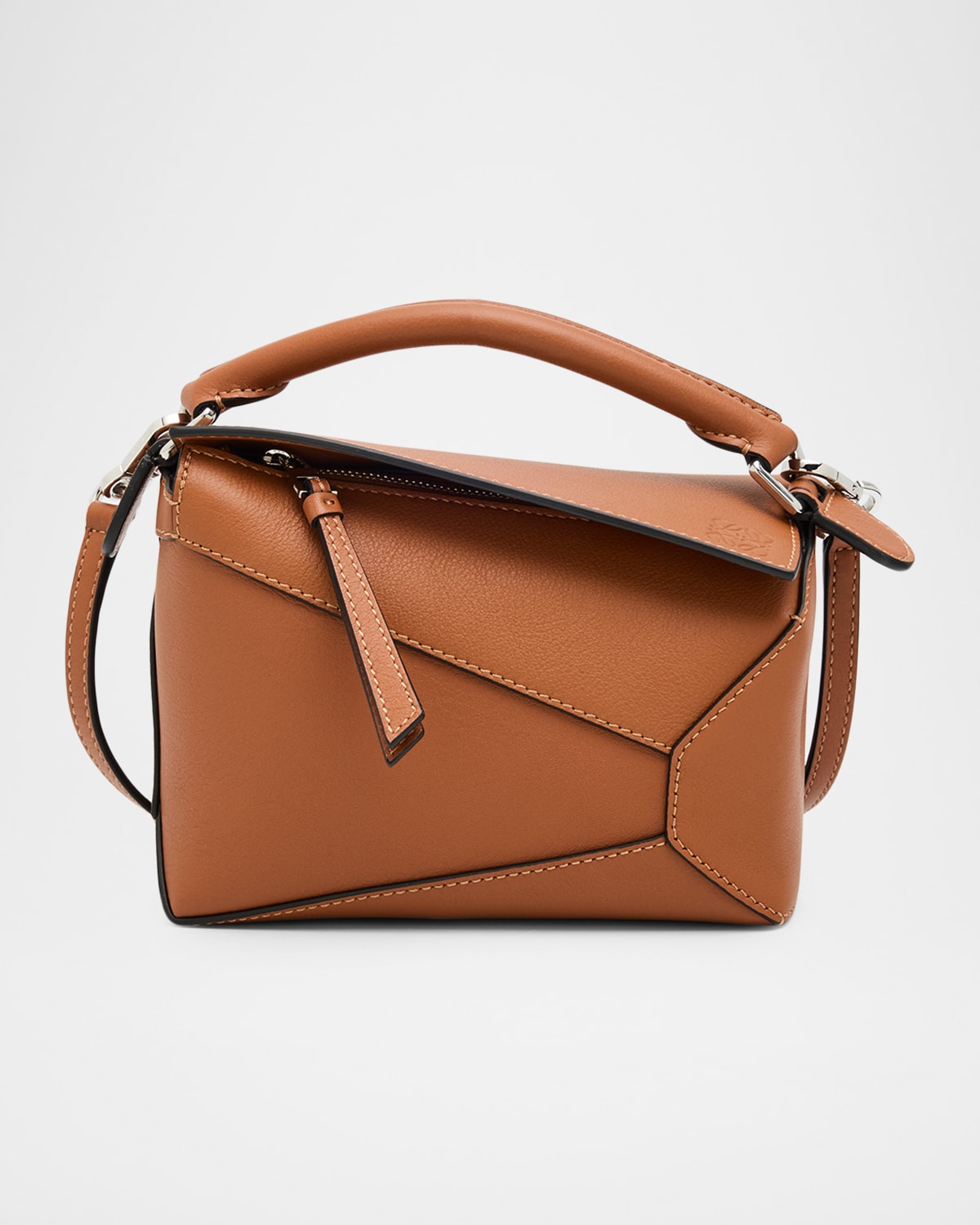 Loewe Puzzle Edge Mini Top-Handle Bag in Calfskin Leather